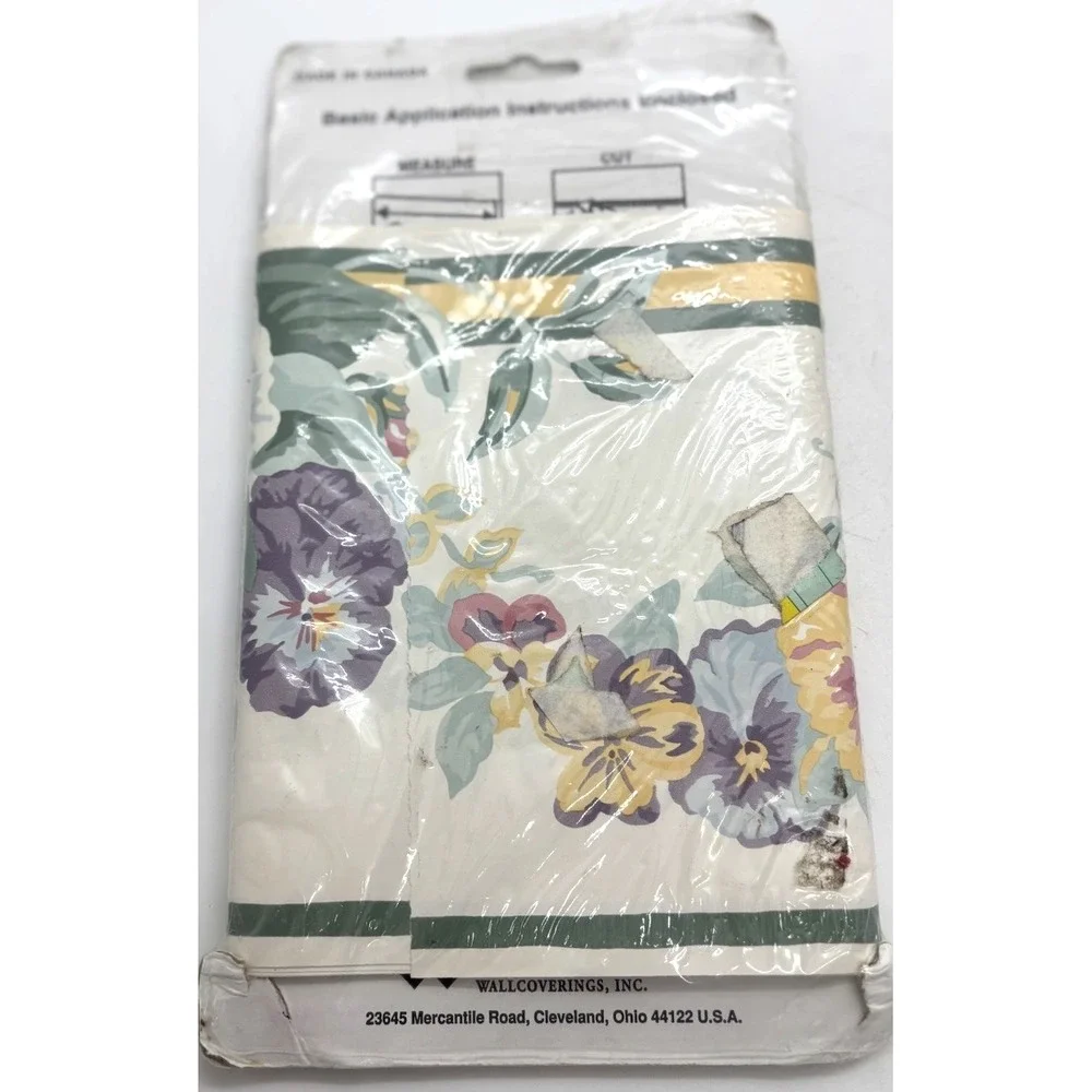 20 Yards Wallpaper Border Floral Pansy & Elenor Patterns 6.75